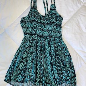 Charlotte Russe XS blue tight fitting, mini Romper